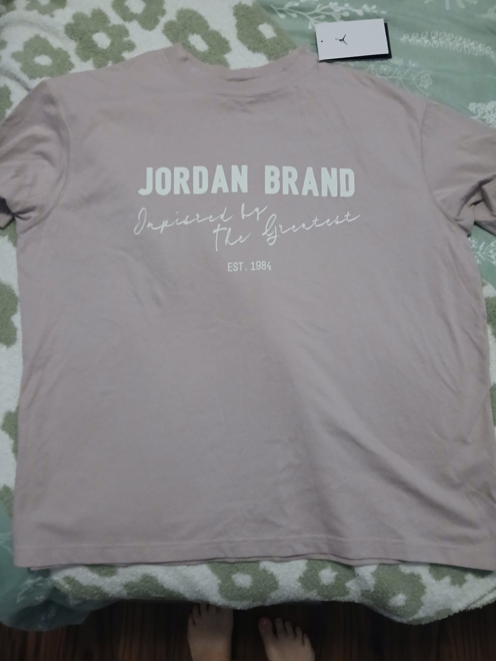 Jordan Short Sleeve Tee in Dusty Pink with White Logo